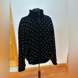 RONLEE NY CACHE VINTAGE Black Velvet Jacket with Pearl Accents